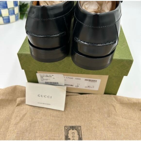 Men’s Gucci interlocking GG Leather loafers size 11 made in Italy main image 4